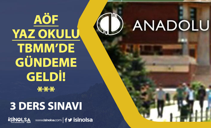 Anadolu Üniversitesi AÖF Yaz Okulu TBMM'de Gündeme Geldi! 3 Ders Sınavı Ne Zaman!