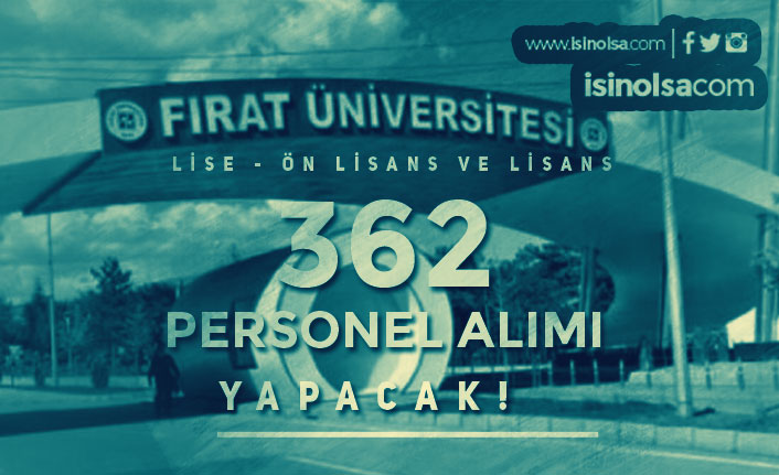 Fırat Üniversitesi 362 Sözleşmeli Personel Alım İlanı! Lise, Ön Lisans ve Lisans
