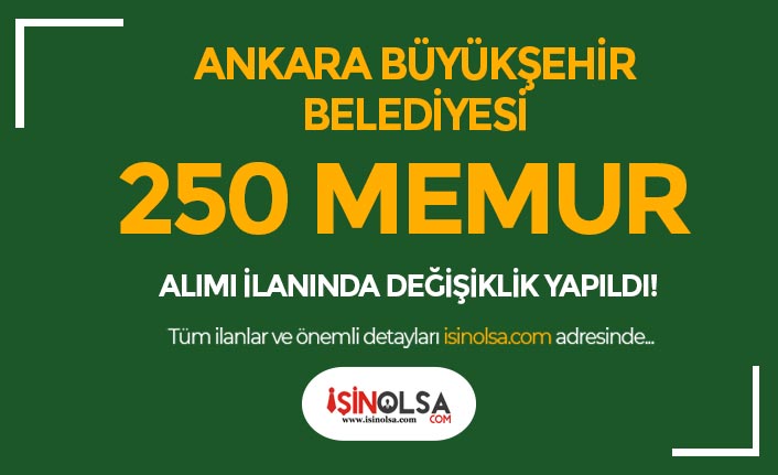 Ankara Büyükşehir Belediyesi Memur Alımı Güncelleme İlanı Resmi Gazetede!