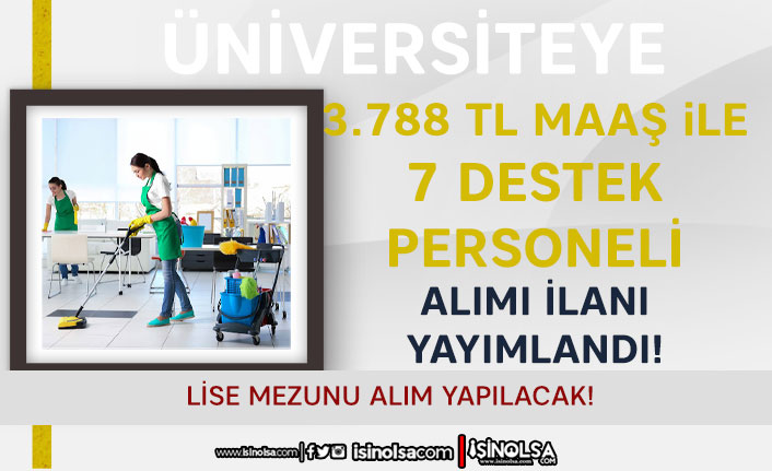 Gümüşhane Üniversitesi 3.788 TL Maaş İle Lise Mezunu 7 Temizlik Personeli Alımı