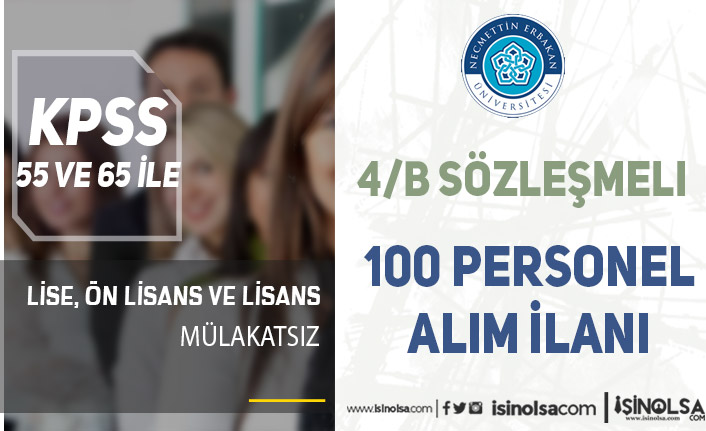 Necmettin Erbakan Üniversitesi Hastane ve Rektörlüğe 100 Personel Alıyor