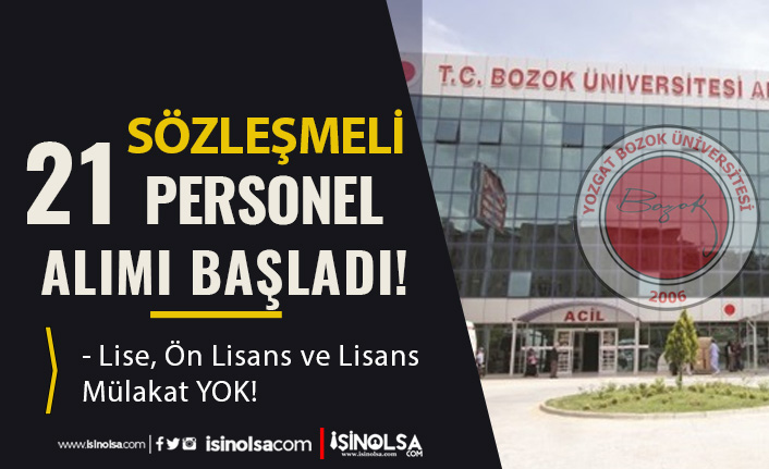 Yozgat Bozok Üniversitesi Hastanesi 21 Sağlık Personeli Alımı!