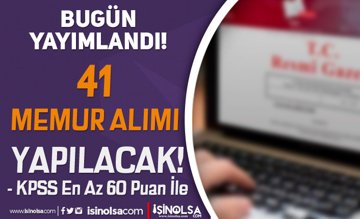 Büyükşehir Belediyesi 41 Memur Alımı Resmi Gazetede Yayımlandı!