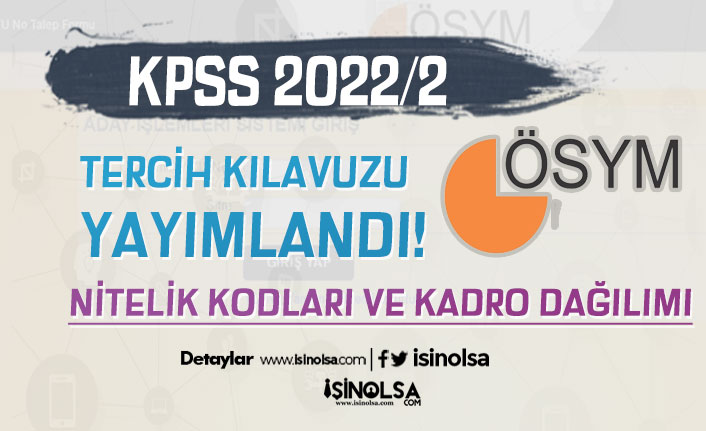 KPSS 2022/2 Tercih Kılavuzu Yayımlandı! Nitelik Kodları ve Kadro Dağılımı