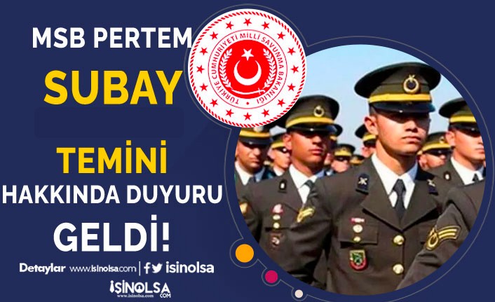 MSB DKK Yedek Subay Alımı Hakkında Duyuru!