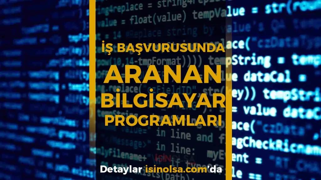 İş Başvurusunda Aranan Bilgisayar Programları Listesi