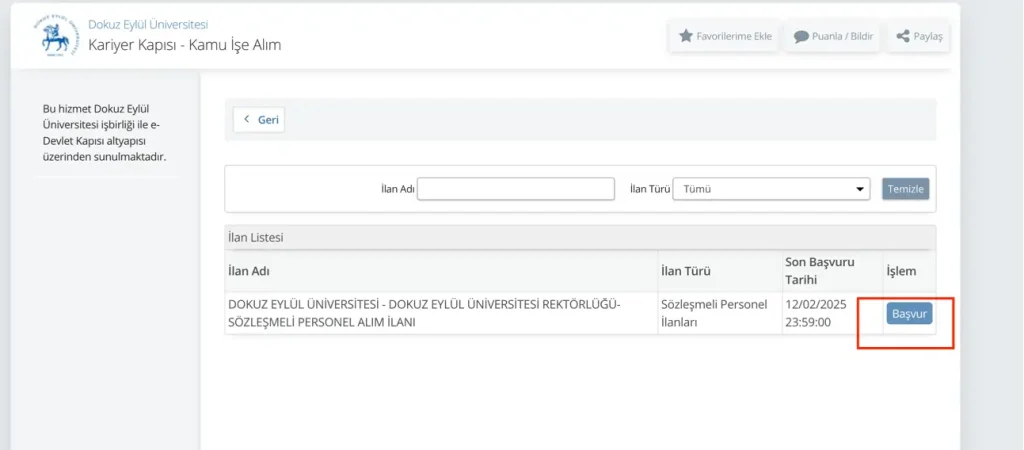 Dokuz Eylül Üniversitesi ( DEÜ ) 195 Sözleşmeli Personel Alımı İlanı 2025 7 dokuz eylul basvuru