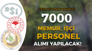 Tarım Bakanlığı OGM ve DSİ 2024 Yılı 7000 Personel Alımı Kontenjan ve Şartlar