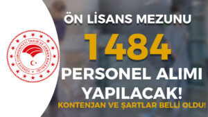 Tarım Bakanlığı KPSS 2024/4 Ön Lisans Mezunu 1484 Personel Alımı Yapıyor