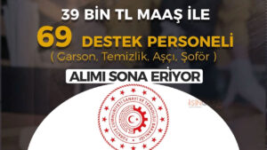 Sanayi Bakanlığı 69 Destek Personeli ( Temizlik, Aşçı, Şoför ) Alımı Taban KPSS ?