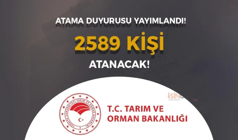 Tarım Bakanlığı 2024 Yılı Atama İlanı: 2589 Kişilik Kontenjanla Atama Duyurusu Geldi! 20 tarim bakanligi atama
