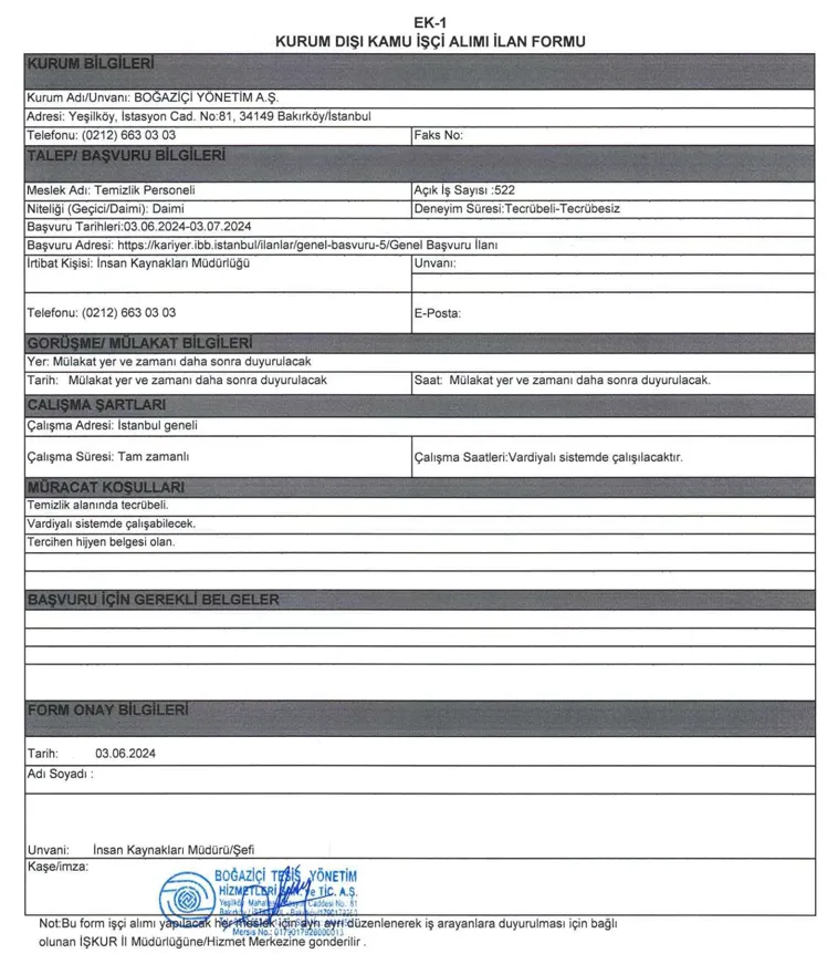 Boğaziçi Yönetim Personel Alımı-1
