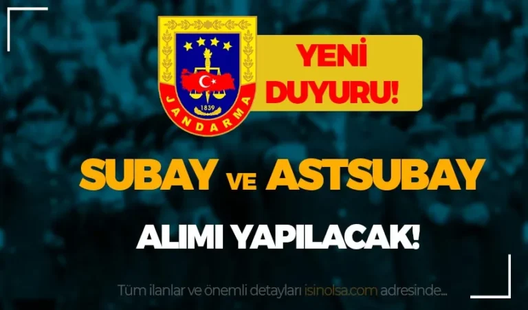 Jandarma SBÜ'de Öğrenim Görecek 31 Subay ve Astsubay Alımı Yapıyor! 4 jandarma subay 1