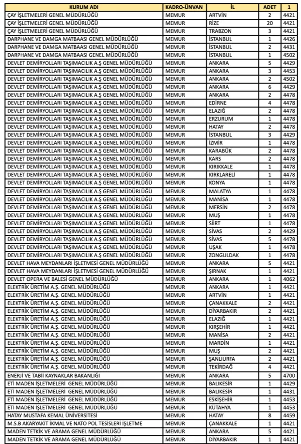 Kamuya KPSS 2024/2 İle 317 Düz Memur Alımı Yapacak! Nitelik Kodları Nedir? 2 lisans 1 1