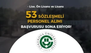 Çukurova Üniversitesi 53 Sözleşmeli Personel Alımı -Lise, Ön Lisans ve Lisans