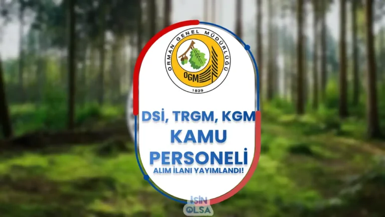 OGM Proje Kapsamında TRGM, DSİ ve KGM Bünyesine Kamu Personeli Alıyor! 4 ogm proje perosneli alimi