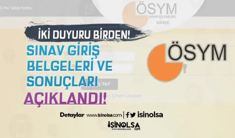 ÖSYM 2 Duyuru: Giriş Belgeleri ve Sonuçları Açıklandı! ( YKS ÖZSEY, HMGS ile İYÖS ) 5 osym duyuru 1