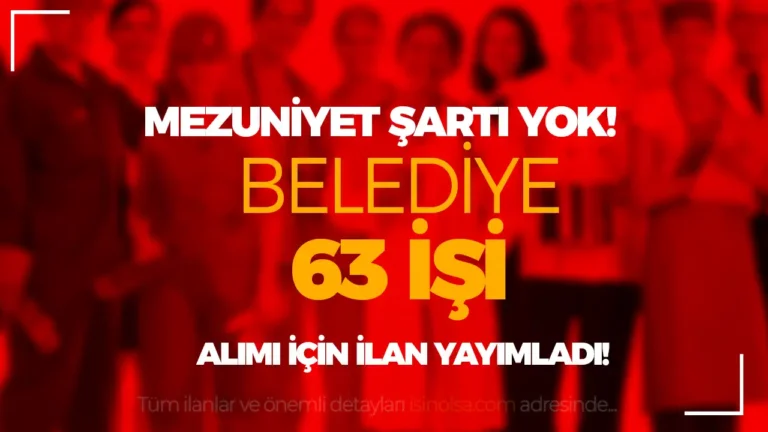 Afyonkarahisar Dinar Belediyesi 63 İşçi Alımı Yapıyor 6 dinar belediyesi isci alimi