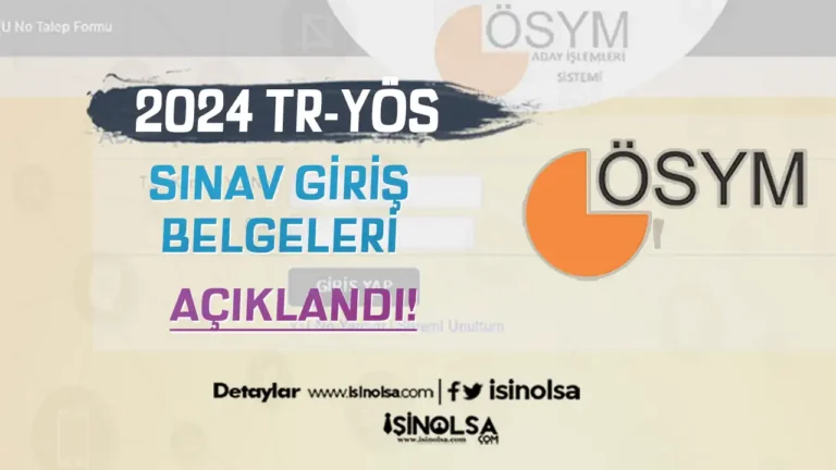 2024-TR-YÖS/2 Sınava Giriş Belgeleri Erişime Açıldı 22 tr yos giri belgeleeri