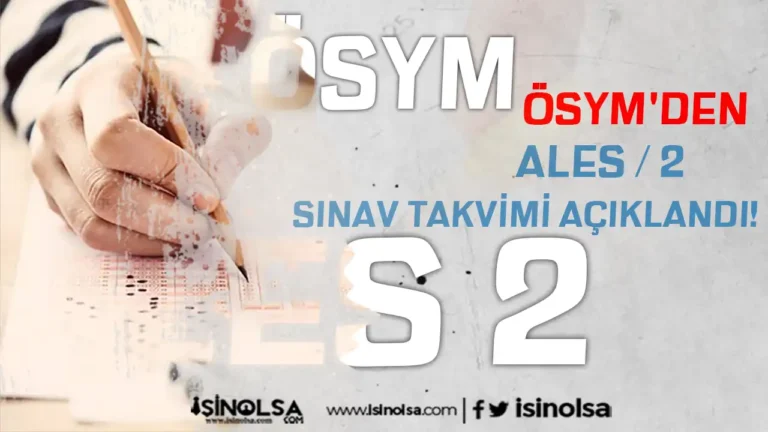 ÖSYM 2025 ALES/2 Sınav Takvimi ve Başvuru Tarihleri 1 ales 2 sinav takvimi