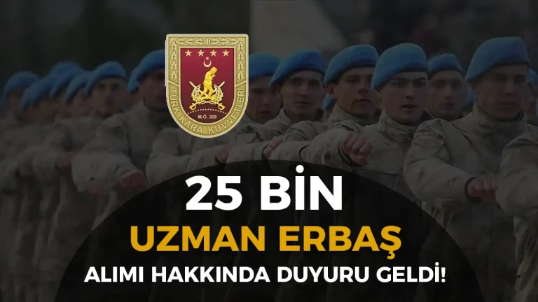 MSB Kara Kuvvetleri 25 Bin Uzman Erbaş Alımı Kesin Kayıt Eğitim İlanı Geldi! 7 hava kuvvetleri uzman erbas alimi