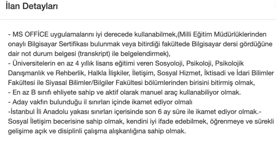 Aile Bakanlığı 2 Büyükşehir SYDV Memur Alımı ( Sosyal Yardım Görevlisi ) 1 pendik SYDV