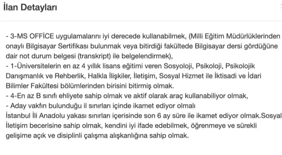 Aile Bakanlığı 2 Büyükşehir SYDV Memur Alımı ( Sosyal Yardım Görevlisi ) 2 umraniye SYDV