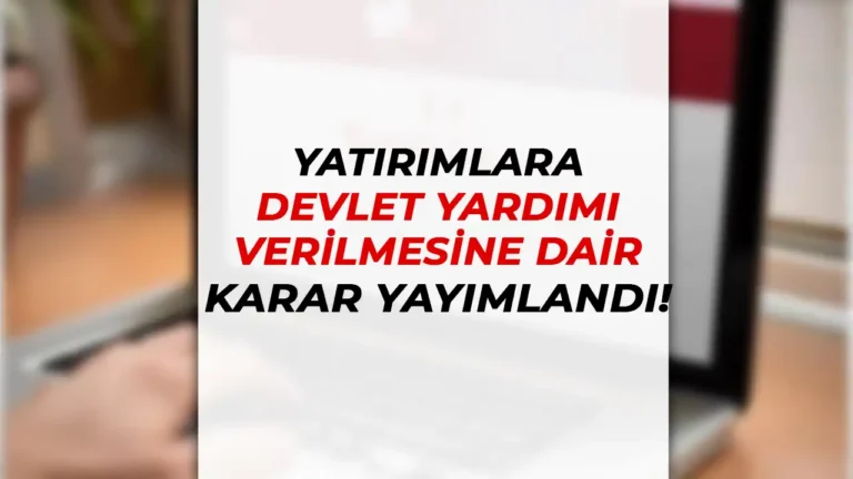 Yatırımlara Devlet Yardımı Verilmesine Dair Kararda Değişiklik Resmi Gazetede Yayımlandı! 20 yatirimlara devlet destegi