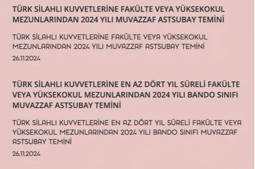 BAŞVURACAKLAR DİKKAT ! MSB 8000 Askeri Personel Alımı Yapıyor! 1 tsk subau duyurusu