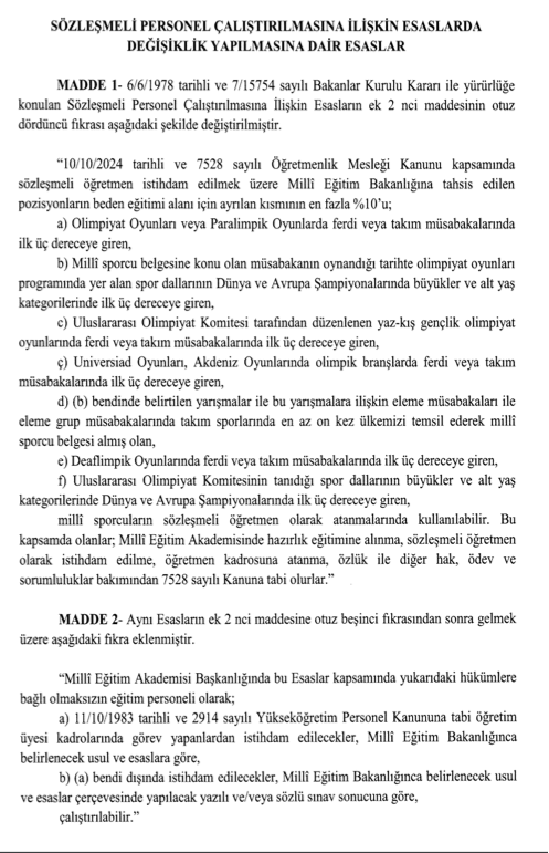 Kamu Sözleşmeli Personel Çalıştırılmasına İlişkin Esaslarda Değişiklik Kararı Yayımlandı! 2 image 5
