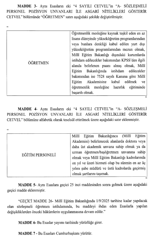 Kamu Sözleşmeli Personel Çalıştırılmasına İlişkin Esaslarda Değişiklik Kararı Yayımlandı! 3 image 6