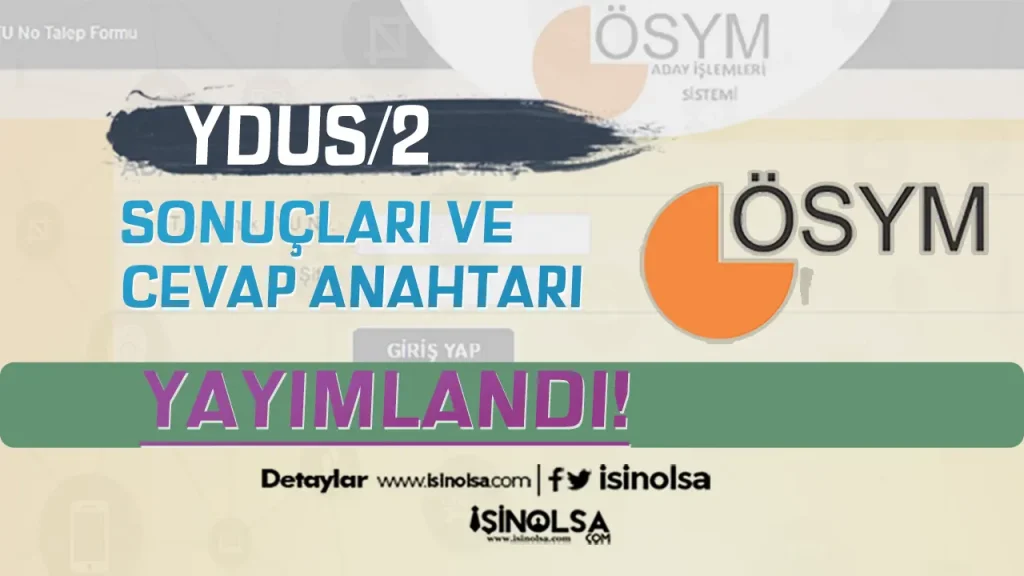 ÖSYM 2024 YDUS/2 Sonuçları ve Cevap Anahtarı Yayımlandı! 1 ösym ydus cevap anahtarı
