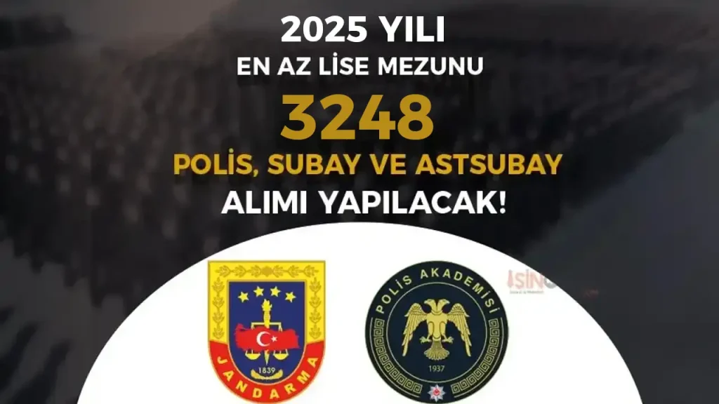 Lise Mezunu 2025 Yılı YKS İle 3248 Polis, Subay ve Astsubay Alınacak! ( PMYO, JAMYO, JSGA )