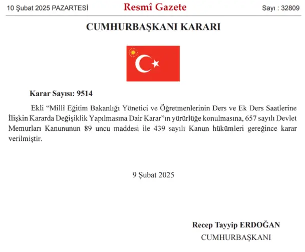 Öğretmenlerin Ek Ders Ücretlerinde Yeni Düzenleme Resmi Gazete’de Yayımlandı 1 meb 1