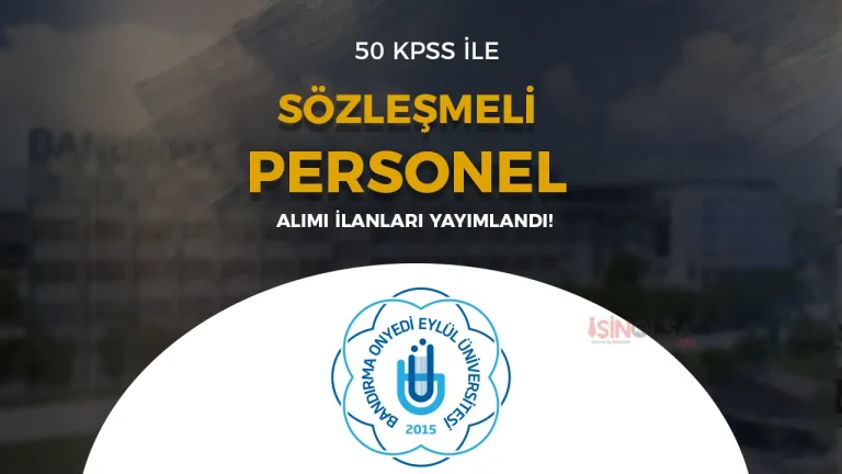 Bandırma Onyedi Eylül Üniversitesi 17 Personel Alıyor ( Büro, Güvenlik ve Temizlik )