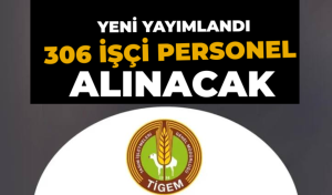 TİGEM 306 İşçi Personel Alımı İlanı 2025 Şartları