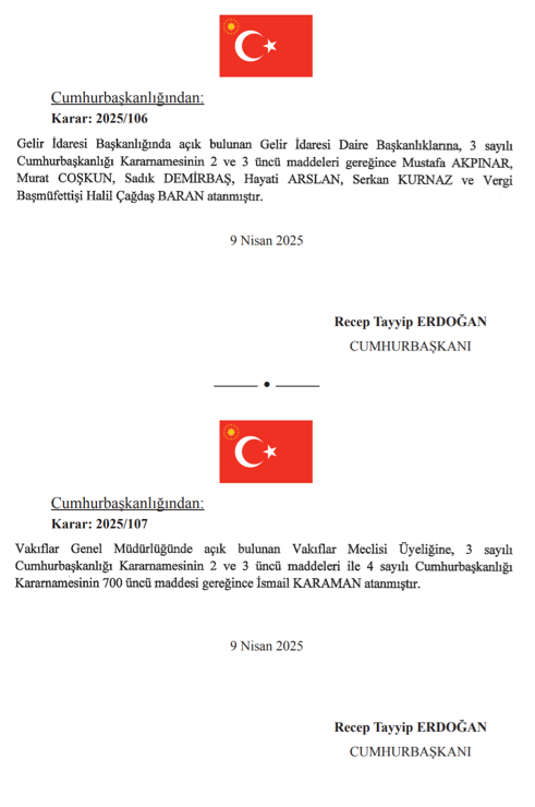 10 Nisan 2025 Cumhurbaşkanlığı ve Bakanlıklara Atama Kararı Yayımlandı! 19 image 200