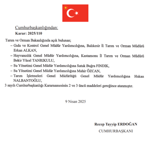 10 Nisan 2025 Cumhurbaşkanlığı ve Bakanlıklara Atama Kararı Yayımlandı! 21 image 202