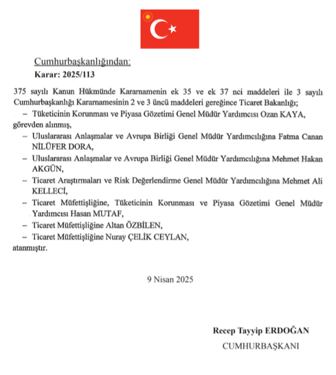 10 Nisan 2025 Cumhurbaşkanlığı ve Bakanlıklara Atama Kararı Yayımlandı! 24 image 205