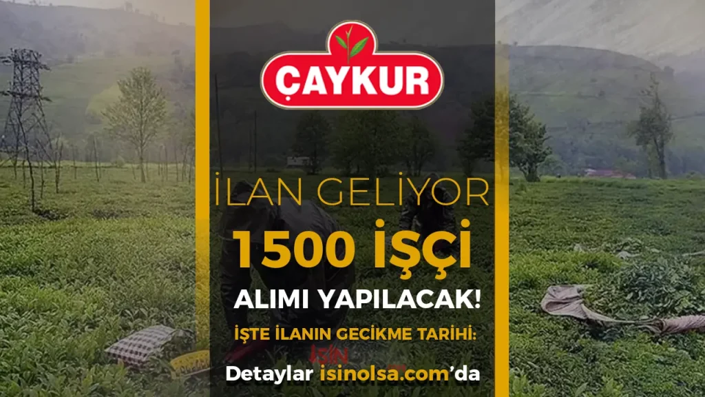 ÇAYKUR 1500 İşçi Alımı İlanı Geliyor! Kılavuz Kontenjan Belli Oldu