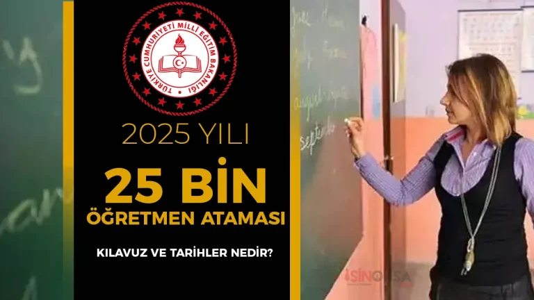 MEB 2025 Yılı 25 Bin Öğretmen Ataması KPSS Ve AGS İle Alan Dağılımı ve Kılavuz?