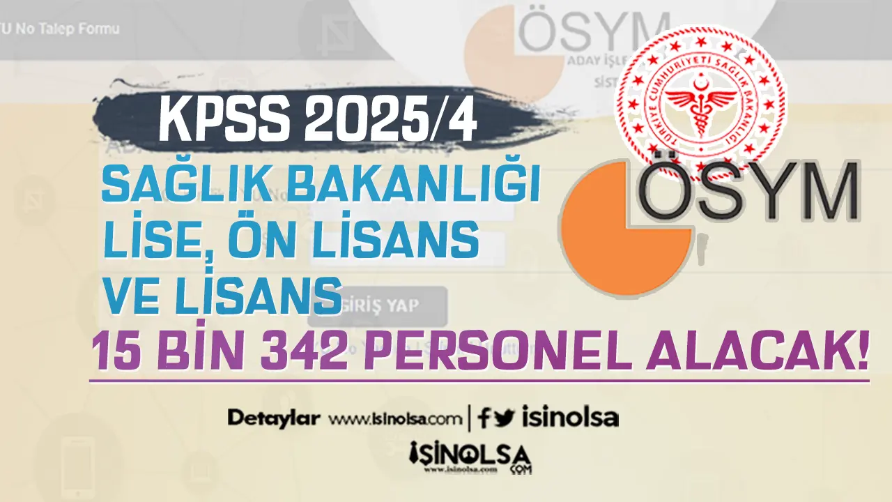 Sağlık Bakanlığı 2025/4 Tercih Kılavuzu İle 15 Bin 342 Personel Alımı Kontenjanları ve Tarihleri Açıklandı!