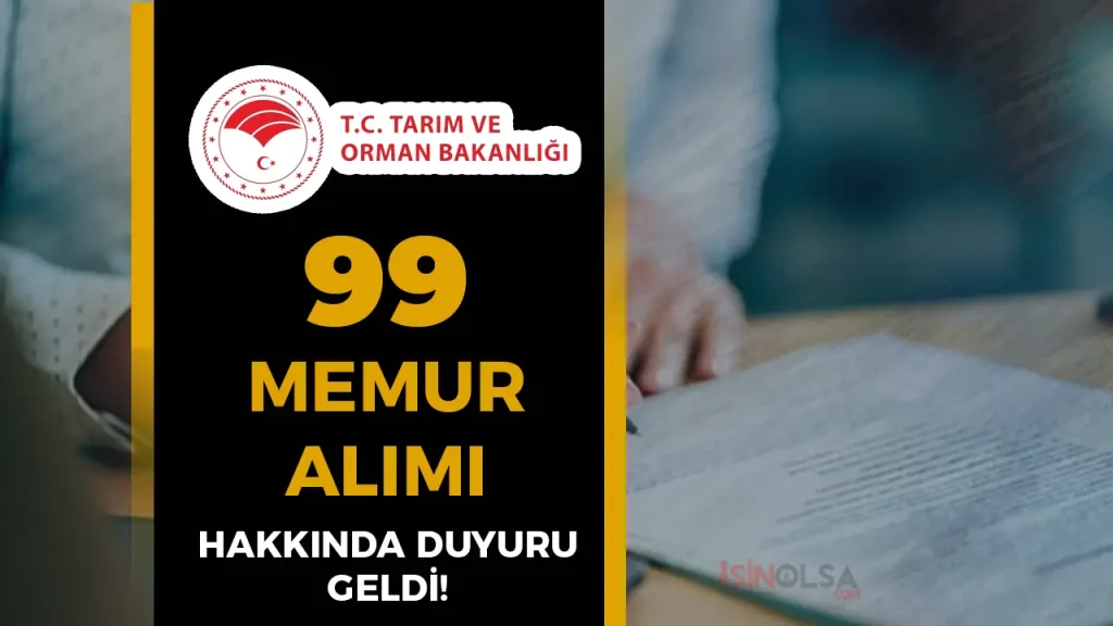Tarım Bakanlığı 99 Memur Alımı ( Uzman yardımcısı ) Hakkında Duyuru Geldi!