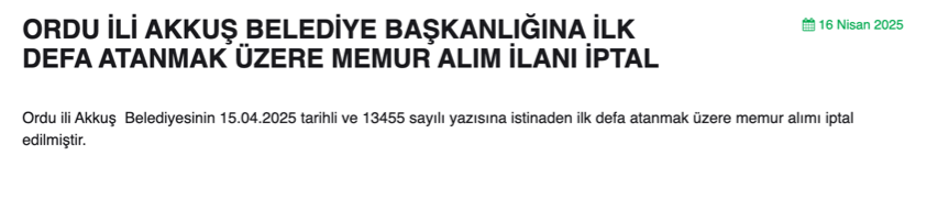 4 Belediye Memur Alımı İlanını İptal Etti! 3 image 41