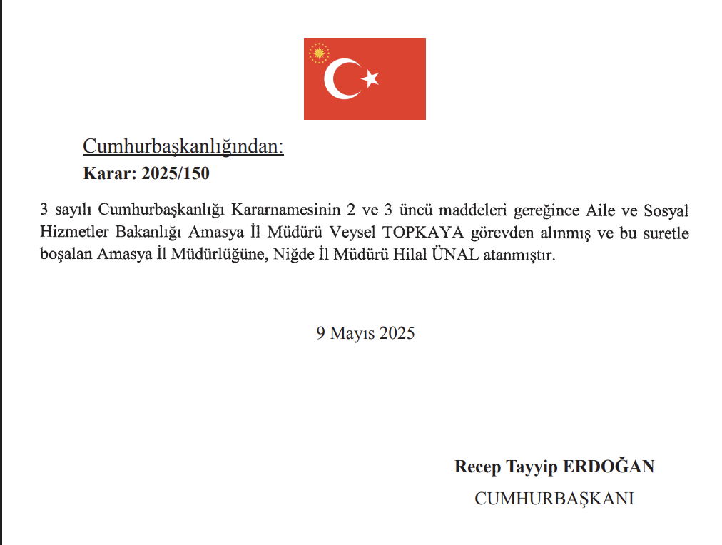10 Mayıs 2025 Cumhurbaşkanlığı Atama Kararı Yayımlandı! 1 Ekran Resmi 2025 05 10 12.00.09