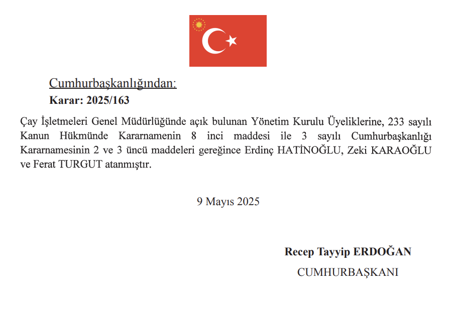 10 Mayıs 2025 Cumhurbaşkanlığı Atama Kararı Yayımlandı! 8 Ekran Resmi 2025 05 10 12.01.04