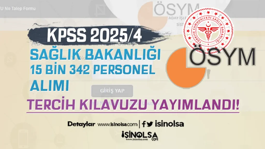 Sağlık Bakanlığı KPSS 2025/4 Tercih Kılavuzu Yayımlandı!