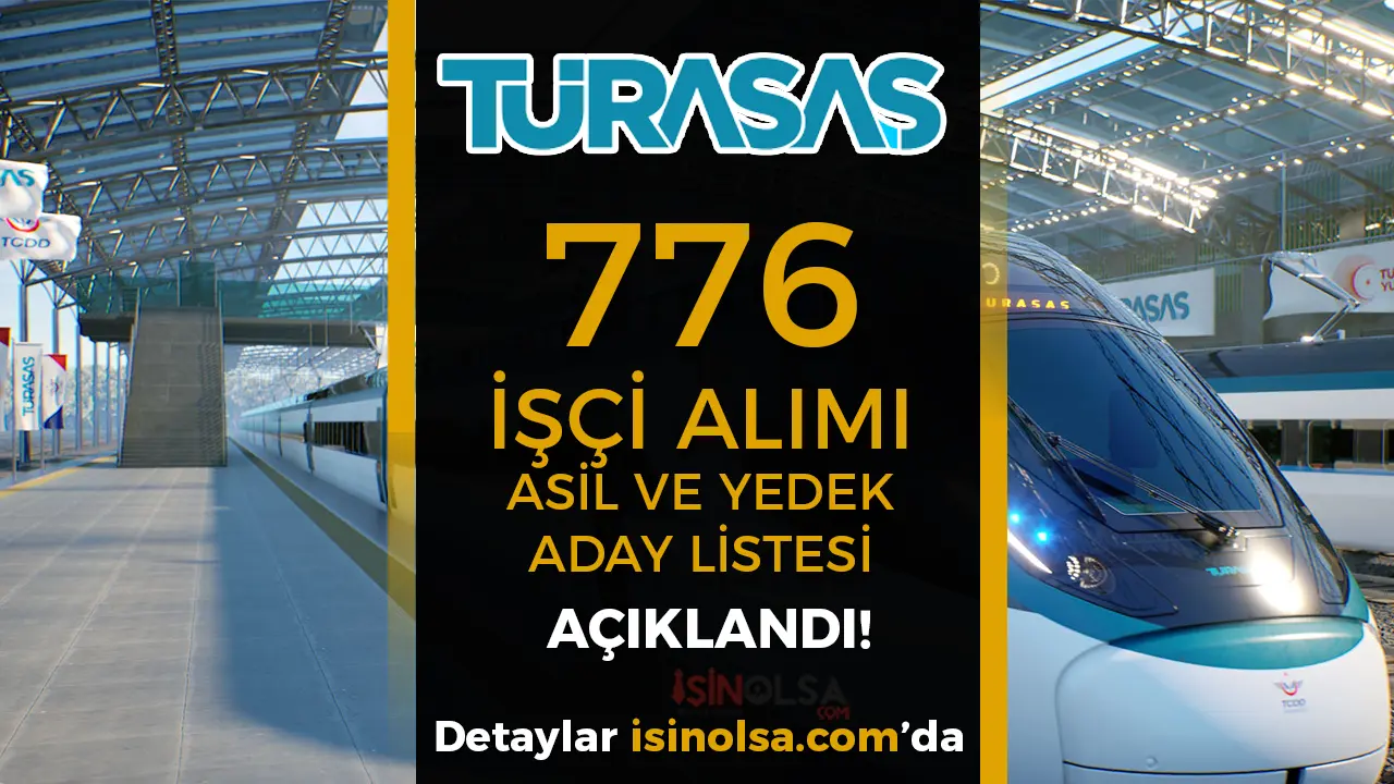 TÜRASAŞ 776 İşçi Alımı Yedek ve ASİL Adaylar Açıklandı