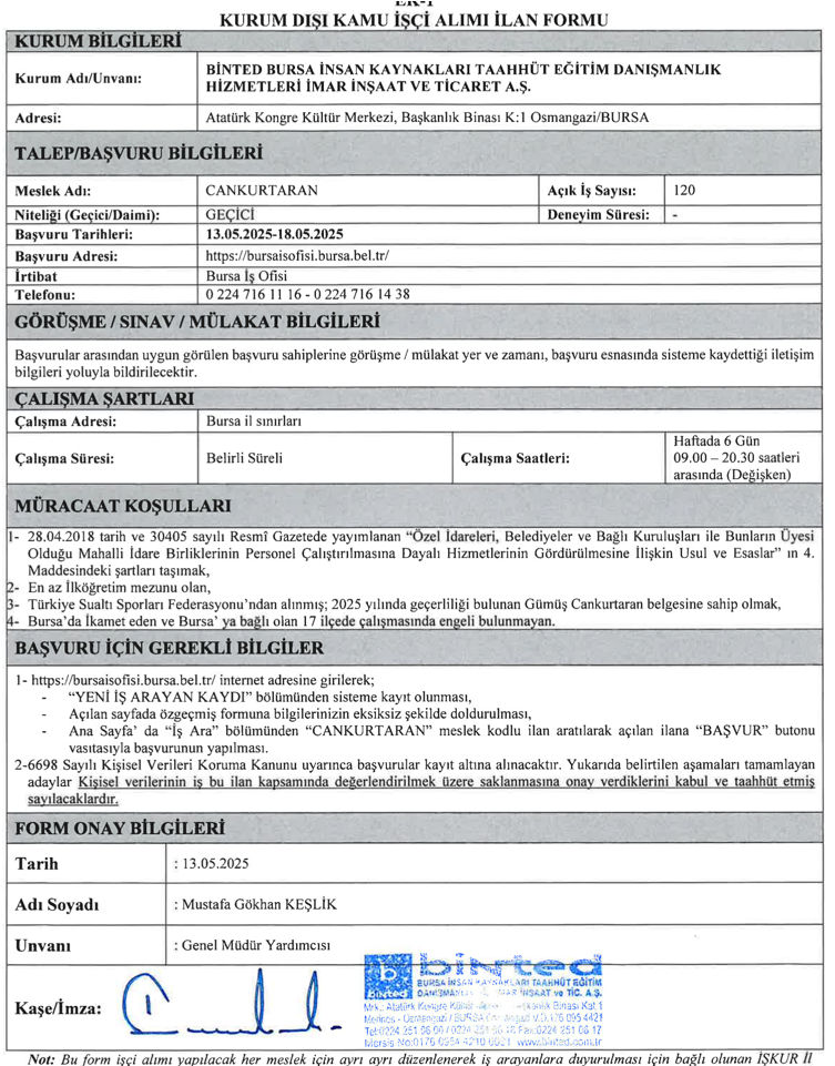 Bursa BİNTED 120 Cankurtaran Alımı Yapılacak! Başvurular Başladı 1 image 60