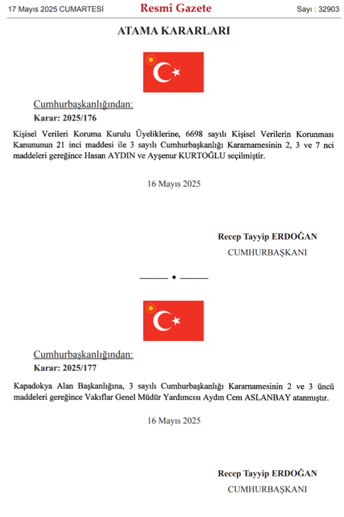 17 Mayıs Cumhurbaşkanlığı Atama Kararı Yayımlandı! 1 image 77